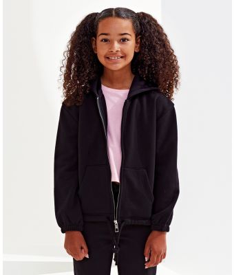 Kids TriDri&reg; recycled cropped oversize full-zip hoodie
